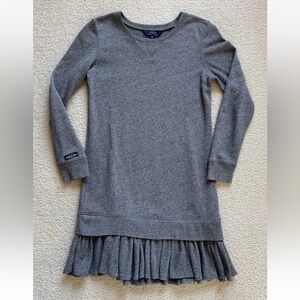 Polo Ralph Lauren Sweatshirt Dress Girls XL (16) Gray Thermal Ruffle School Cute